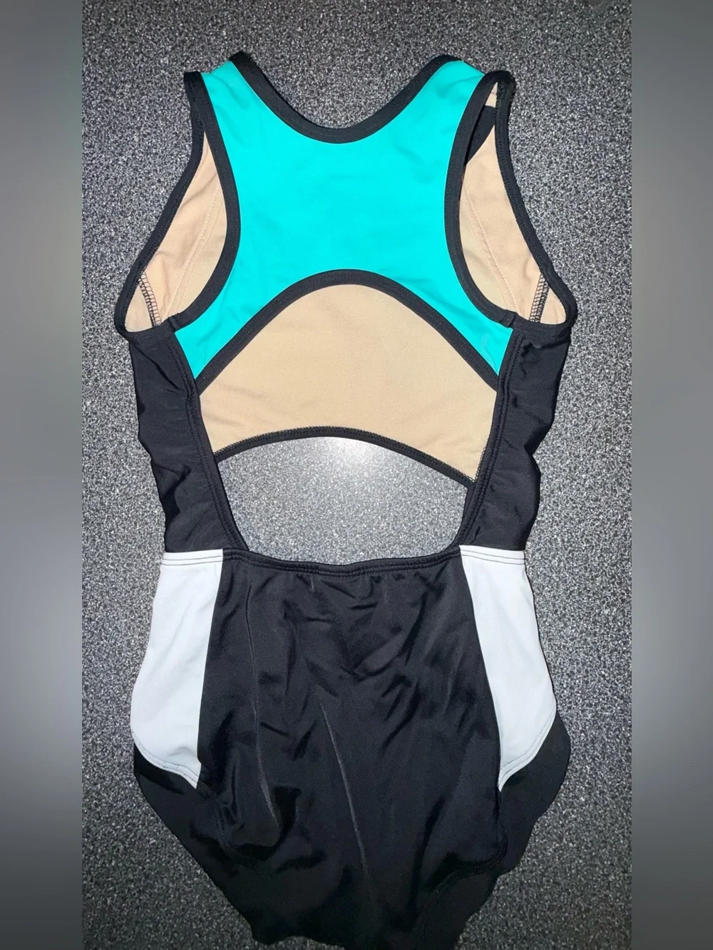 Kandi Kouture Dance Leotard Teal/Black Size Child Large